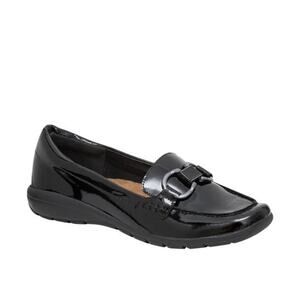 Easy Spirit Avienta Black Patent Leather Loafers 9.5 NWOB